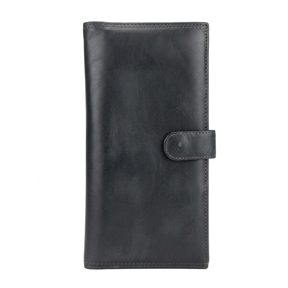 Flawed Gem! Franklin Covey Vtg Blk Leather Trifold Travel Organizer Wallet Vacay